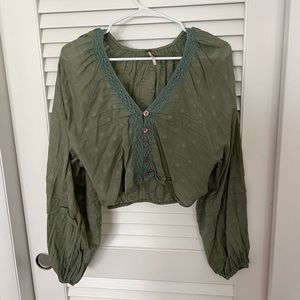 Free People One Fine Day Blouse Top